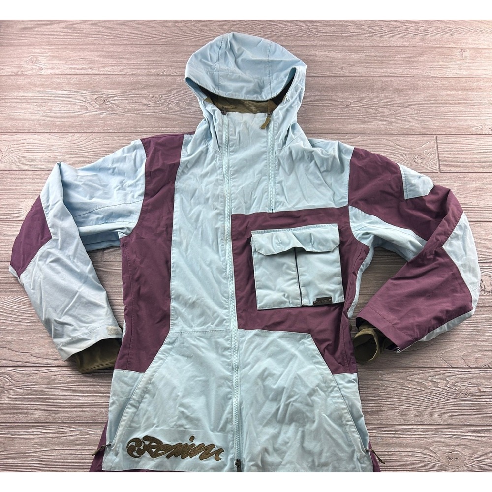 Burton Ronin Mens Snow Suit One Piece Blue Burgundy Colorblock Ski Suit Medium